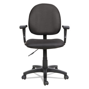 Alera Essentia Series Swivel Task Chair With Adjustable Arms, Supports Up To 275 Lbs, Black Seat/black Back, Black Base