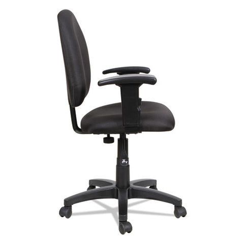 Image of Alera Essentia Series Swivel Task Chair With Adjustable Arms, Supports Up To 275 Lbs, Black Seat/black Back, Black Base