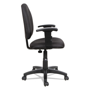 Alera Essentia Series Swivel Task Chair With Adjustable Arms, Supports Up To 275 Lbs, Black Seat/black Back, Black Base