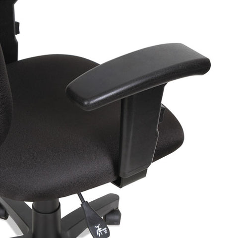 Image of Alera Essentia Series Swivel Task Chair With Adjustable Arms, Supports Up To 275 Lbs, Black Seat/black Back, Black Base