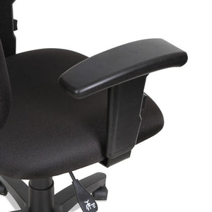 Alera Essentia Series Swivel Task Chair With Adjustable Arms, Supports Up To 275 Lbs, Black Seat/black Back, Black Base