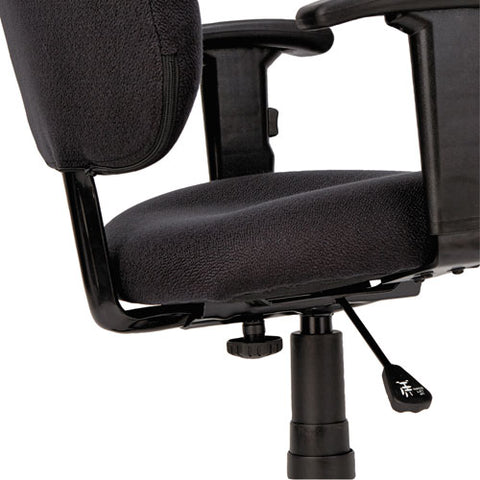 Image of Alera Essentia Series Swivel Task Chair With Adjustable Arms, Supports Up To 275 Lbs, Black Seat/black Back, Black Base