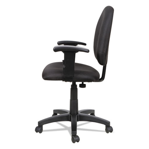 Image of Alera Essentia Series Swivel Task Chair With Adjustable Arms, Supports Up To 275 Lbs, Black Seat/black Back, Black Base