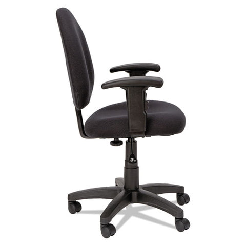 Image of Alera Essentia Series Swivel Task Chair With Adjustable Arms, Supports Up To 275 Lbs, Black Seat/black Back, Black Base