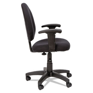 Alera Essentia Series Swivel Task Chair With Adjustable Arms, Supports Up To 275 Lbs, Black Seat/black Back, Black Base