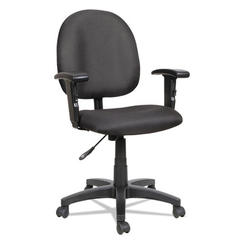 Image of Alera Essentia Series Swivel Task Chair With Adjustable Arms, Supports Up To 275 Lbs, Black Seat/black Back, Black Base