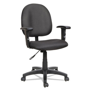 Alera Essentia Series Swivel Task Chair With Adjustable Arms, Supports Up To 275 Lbs, Black Seat/black Back, Black Base