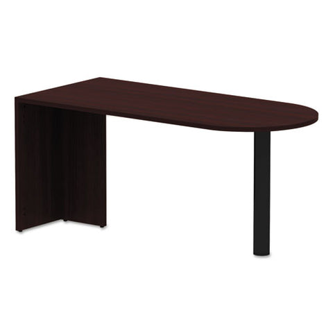 Image of Alera Valencia Series D-top Desk, 65w X 29.53d X 29.53h, Mahogany