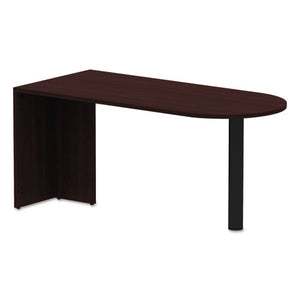 Alera Valencia Series D-top Desk, 65w X 29.53d X 29.53h, Mahogany