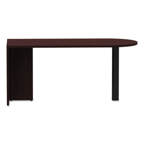 Image of Alera Valencia Series D-top Desk, 65w X 29.53d X 29.53h, Mahogany