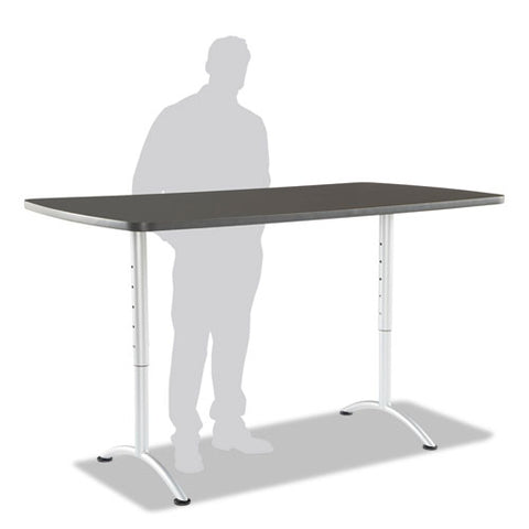 Image of Arc Sit-to-stand Tables, Rectangular Top, 36w X 72d X 30-42h, Graphite/silver