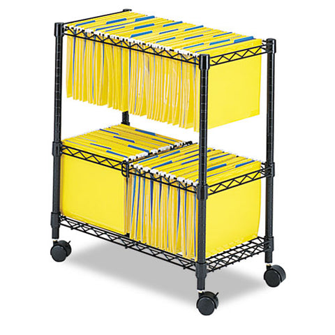 Image of Two-tier Rolling File Cart, 25.75w X 14d X 29.75h, Black