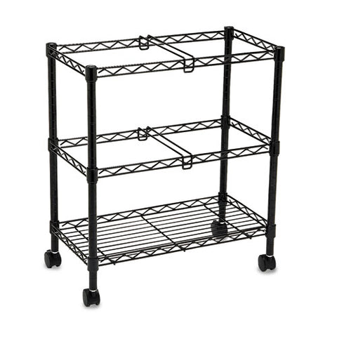 Image of Two-tier Rolling File Cart, 25.75w X 14d X 29.75h, Black