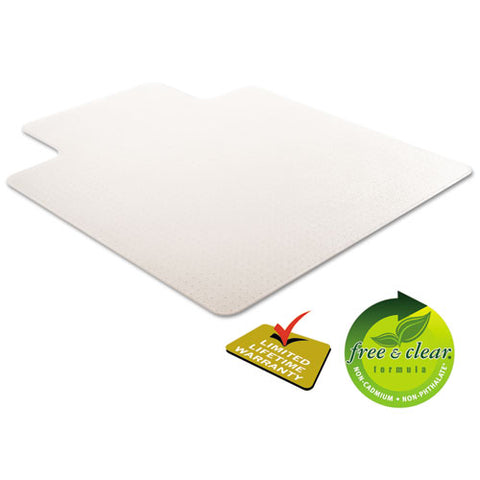 Image of Rollamat Frequent Use Chair Mat, Med Pile Carpet, Flat, 45 X 53, Wide Lipped, Clear