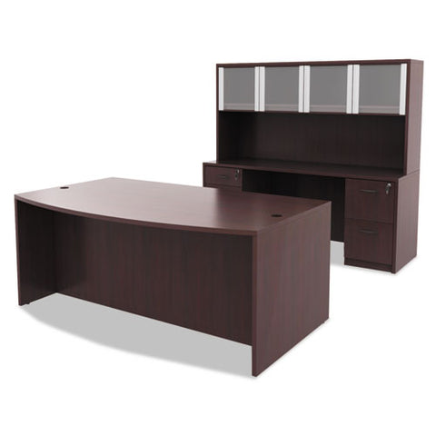 Image of Alera Valencia Series Credenza Shell, 70.88w X 23.63d X 29.5h, Mahogany