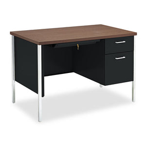 34000 Series Right Pedestal Desk, 45.25w X 24d X 29.5h, Mocha/black