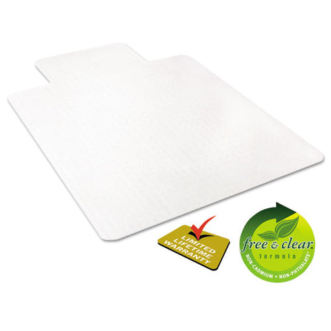 Image of Economat Occasional Use Chair Mat For Low Pile Carpet, 45 X 53, Wide Lipped, Clear