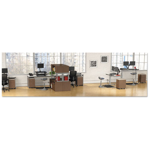 Image of Alera Open Office Desk Series Hutch, 59w X 15d X 36.38h, Modern Walnut