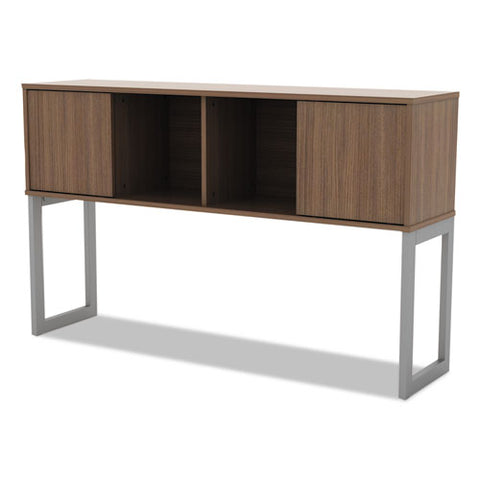 Image of Alera Open Office Desk Series Hutch, 59w X 15d X 36.38h, Modern Walnut