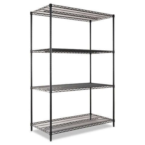 Image of Nsf Certified Industrial 4-shelf Wire Shelving Kit, 36w X 18d X 72h, Black