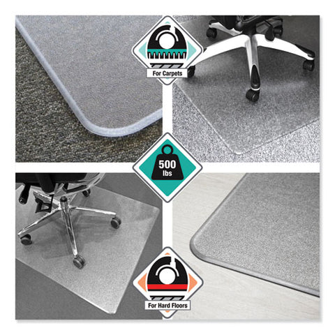 Image of Cleartex Megamat Heavy-duty Polycarbonate Mat For Hard Floor/all Carpet, 46 X 53, Clear