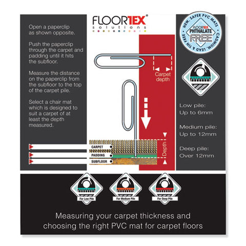 Image of Cleartex Megamat Heavy-duty Polycarbonate Mat For Hard Floor/all Carpet, 46 X 53, Clear