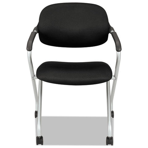 Image of Hvl303 Nesting Arm Chair, Black Seat/black Back, Platinum Base