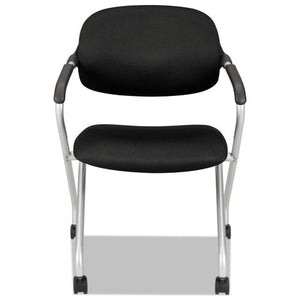 Hvl303 Nesting Arm Chair, Black Seat/black Back, Platinum Base