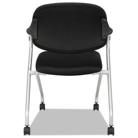 Image of Hvl303 Nesting Arm Chair, Black Seat/black Back, Platinum Base