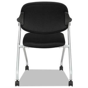 Hvl303 Nesting Arm Chair, Black Seat/black Back, Platinum Base