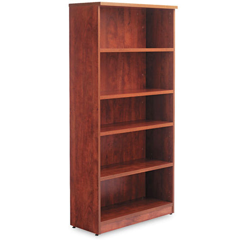 Image of Alera Valencia Series Bookcase, Five-shelf, 31 3/4w X 14d X 64 3/4h, Medium Cherry