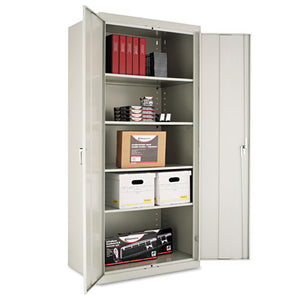 Assembled 42" High Storage Cabinet, W/adjustable Shelves, 36w X 18d, Putty