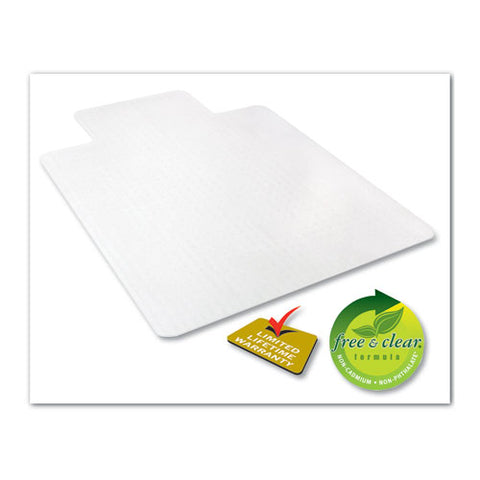 Image of Rollamat Frequent Use Chair Mat, Med Pile Carpet, Flat, 36 X 48, Lipped, Clear