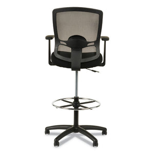 Alera Etros Series Mesh Stool, 36.13" Seat Height, Supports Up To 275 Lbs, Black Seat/black Back, Black Base