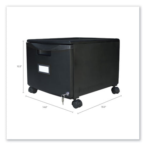 Image of Single-drawer Mobile Filing Cabinet, 14.75w X 18.25d X 12.75h, Black