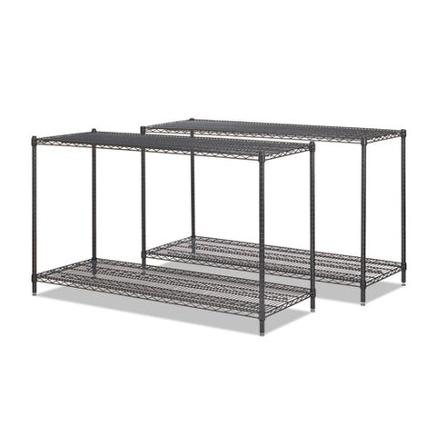 Image of All-purpose Wire Shelving Starter Kit, 4-shelf, 60 X 24 X 72, Black Anthracite Plus