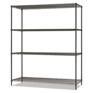 All-purpose Wire Shelving Starter Kit, 4-shelf, 60 X 24 X 72, Black Anthracite Plus