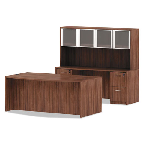 Image of Alera Valencia Series Hutch, 3-comp, 70.63w X 15d X 35.38h, Modern Walnut