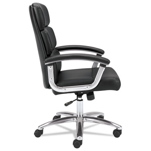 Image of Traction High-back Executive Chair, Supports Up To 250 Lbs., Black Seat/black Back, Polished Aluminum Base