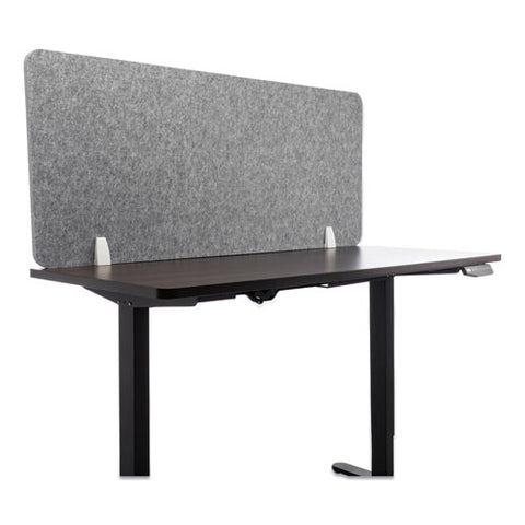 Image of Desk Screen Cubicle Panel And Office Partition Privacy Screen, 54.5 X 1 X 23.5, Polyester, Ash