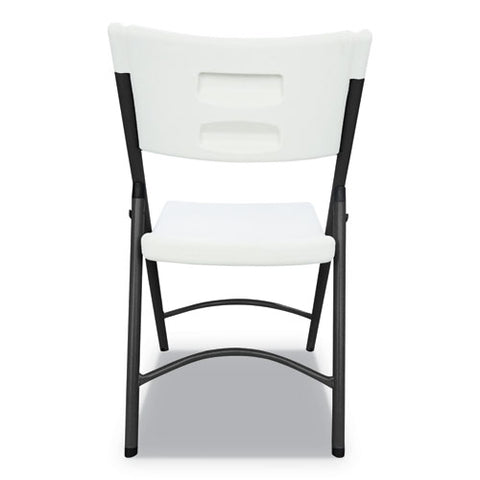 Image of Premium Molded Resin Folding Chair, White Seat/white Back, Dark Gray Base