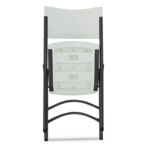 Image of Premium Molded Resin Folding Chair, White Seat/white Back, Dark Gray Base