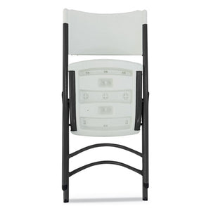 Premium Molded Resin Folding Chair, White Seat/white Back, Dark Gray Base