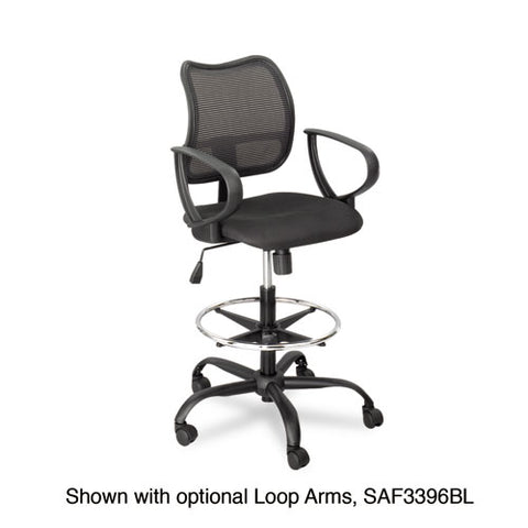 Image of Vue Series Mesh Extended-height Chair, 33" Seat Height, Supports Up To 250 Lbs., Black Seat/black Back, Black Base