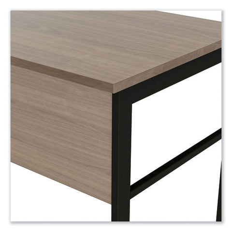 Image of Urban Desk Workstation, 59w X 59d X 29.5h, Natural Walnut