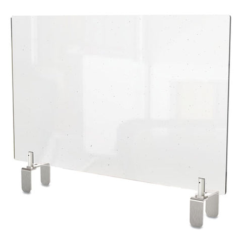 Image of Clear Partition Extender With Attached Clamp, 29 X 3.88 X 30, Thermoplastic Sheeting