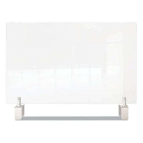 Image of Clear Partition Extender With Attached Clamp, 29 X 3.88 X 30, Thermoplastic Sheeting