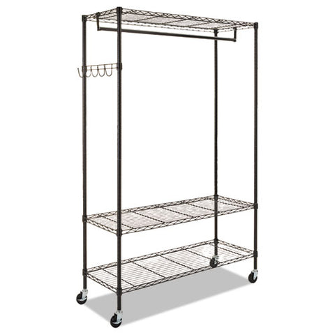 Image of Wire Shelving Garment Rack, 40 Garments, 48w X 18d X 75h, Black