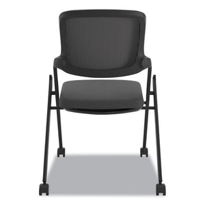 Vl304 Mesh Back Nesting Chair, Black Seat/black Back, Black Base