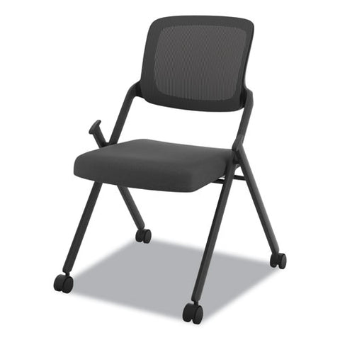 Image of Vl304 Mesh Back Nesting Chair, Black Seat/black Back, Black Base